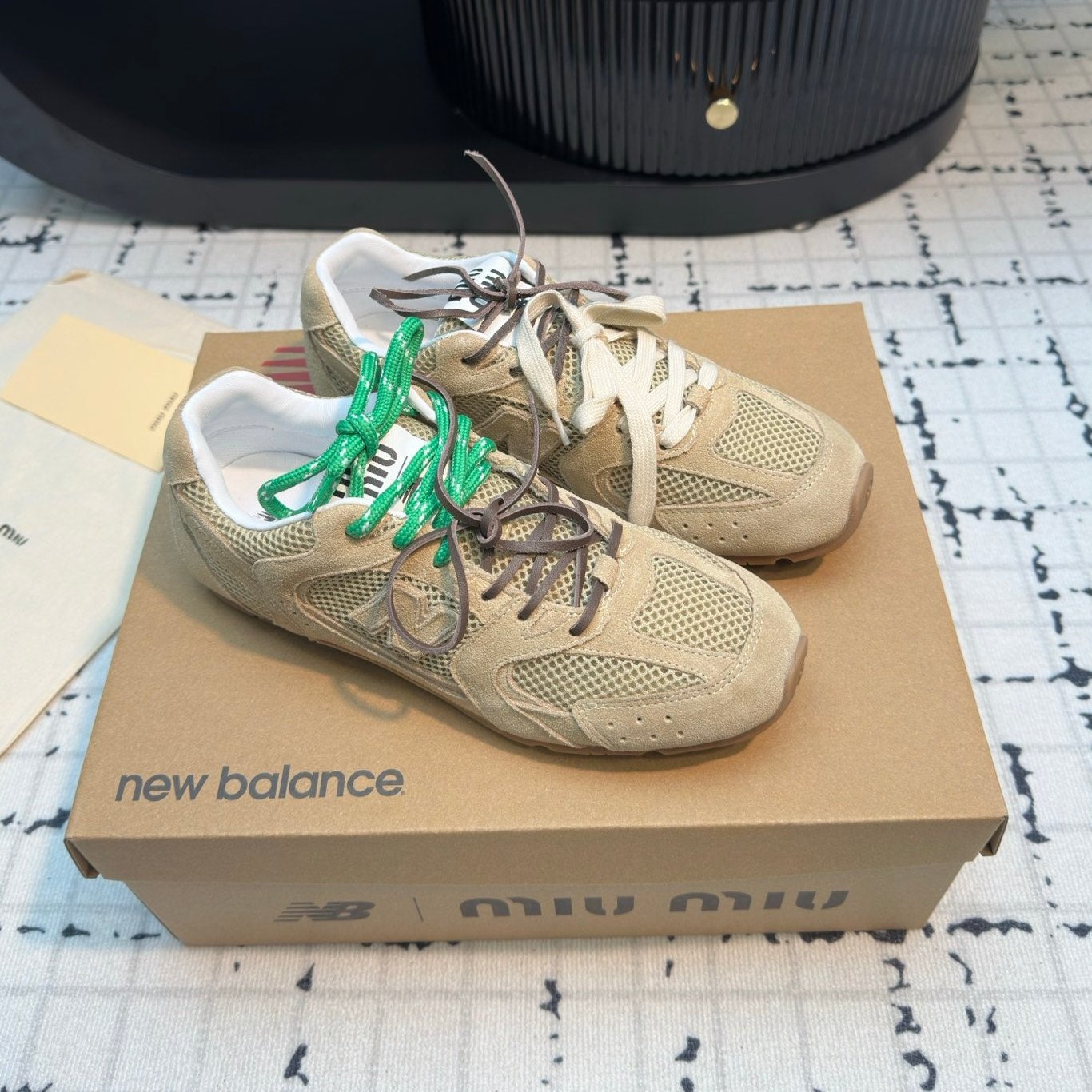 Miu Balance 530 SL Sneakers Light Brown Suede – Lusso Maison