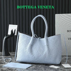 BV Pinacoteca Bag 43cm Sky blue Intrecciato Calfskin & Suede
