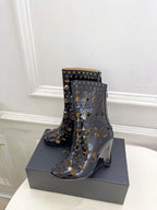 Alaïa Vienne Ankle Wedge Heel Boots 90mm Black Suede