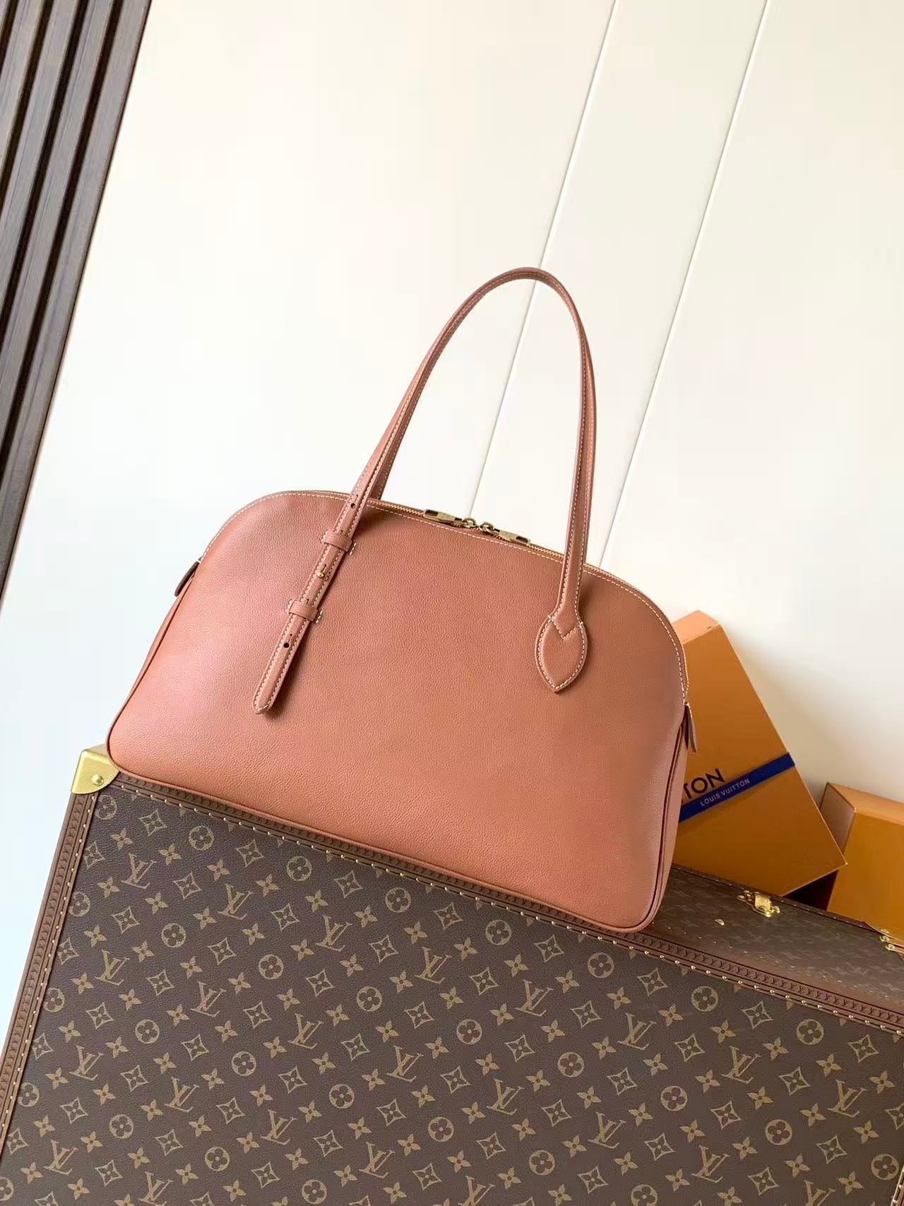 LV Low Key Duffle Tote Brown Calfskin