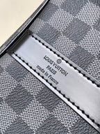 KEEPALL BANDOULIÈRE 45 IN BLACK DAMIER GRAPHITE CANVAS