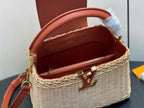 LV Capucines BB Top Handle Tan Cowhide & Rattan HW