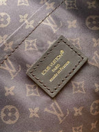 LV Express MM Bag 36cm Beige Suede Monogram Canvas GHW