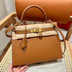 HM Kelly 28 Bag Brown Togo Leather GHW
