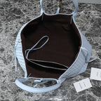 BV Pinacoteca Bag 43cm Sky blue Intrecciato Calfskin & Suede