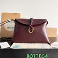 BV Liberta Crossbody Bag Buckle 30cm Barolo Red Cowhide
