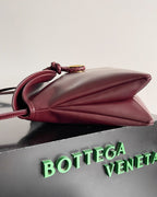 BV Liberta Crossbody Bag Buckle 30cm Barolo Red Cowhide