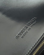 BV Liberta Crossbody Bag Buckle 30cm Black Cowhide