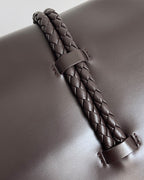 BV Liberta Crossbody Bag Buckle 30cm Chocolate Brown Cowhide