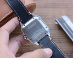 SANTOS DE CARTIE 39MM GOLD STEEL CASE LEATHER STRAP