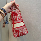 MEDIUM LADY D-LITE 24 RED MULTI COLOR EMBROIDERY