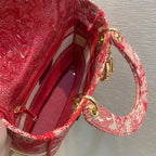 MEDIUM LADY D-LITE 24 RED MULTI COLOR EMBROIDERY