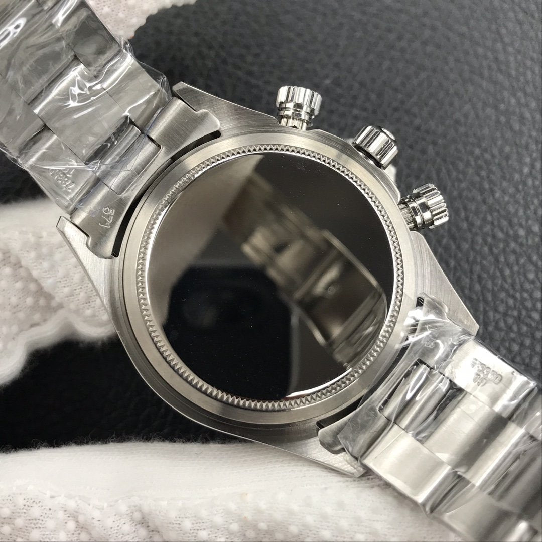 DAYTONA 38MM   BLACK BEZEL SILVER DIAL
