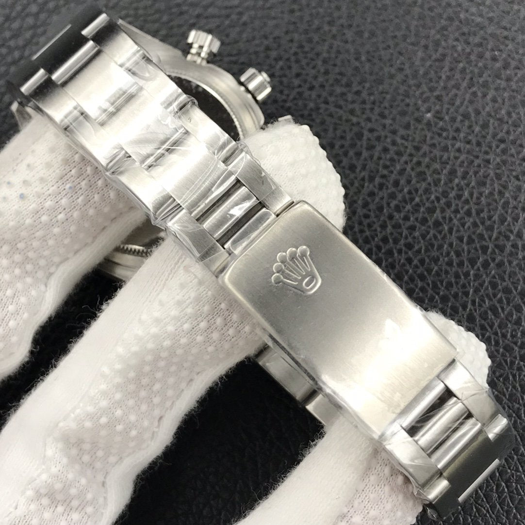DAYTONA 38MM   BLACK BEZEL SILVER DIAL