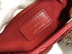 LARGE LADY BAG 32CM RED CANNAGE LAMBSKIN