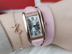 TANK AMERICAINE QUARTZ ROSE GOLD SILVER DIAL