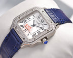 SANTOS LADY 35MM QUARTZ STEEL CASE LEATHER