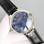 BALLON BLEU 42MM STEEL CASE BLUE DIAL LEATHER