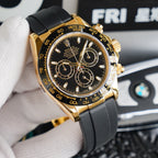 DAYTONA 40MM GOLD CASE BLACK RUBBER STRAP