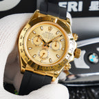 DAYTONA 40MM GOLD CASE BLACK RUBBER STRAP