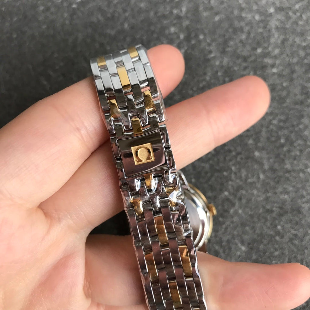 DEVILLE PRESTIGE 27MM QUARTZ GOLD STEEL DIAMOND NUMERALS