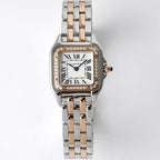 PANTHERE DE CARTIE 22MM QUARTZ ROSE GOLD STEEL WHITE DIAL