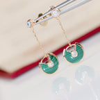 AMULETTE DROP EARRINGS MALACHITE PINK GOLD