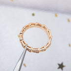 SERPENTI RING PINK GOLD DIAMOND PAVED 3MM