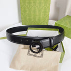 INTERLOCKING G BLACK BUCKLE 40MM BLACK LEAHTER