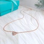 HEART 3 DIAMONDS PEDANT NECKLACE