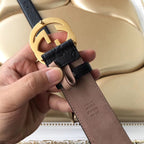 GG BELT IMPRINTED BLACK LEATHER 40MM