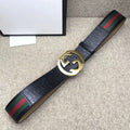 GG BELT DOUBLE G BUCKLE CANVAS FABRIC WIRE 3.8CM