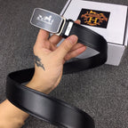 H BELT SILVER BUCKLE 3.5 MM SMOOTH LEATHER