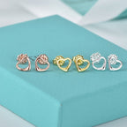 OPEN HEART STUD EARRINGS