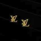 LV LOGO GOLD STUD EARRINGS