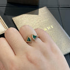 DREAM MALACHITE DIAMOND OPEN RING