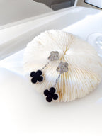 CLOVER 2 MOTIFS SILVER DIAMOND ONYX