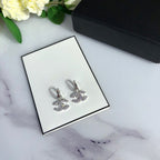 CC SILVER DIAMOND DROP EARRINGS