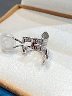 STAR DOUBLE ROW DIAMOND SILVER EARRNING