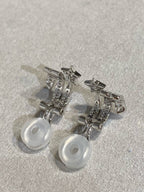 STAR DOUBLE ROW DIAMOND SILVER EARRNING