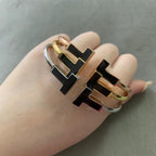 T WIDE ONYX OPEN BRACELET