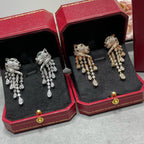PANTHERE ONYX MALCHITE DIAMOND DROP EARRINGS
