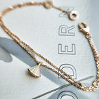 DREAM 1 MOTIF MOP PINK GOLD DOUBLE CHAIN BRACELET