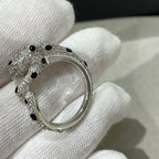 PANTHERE DIAMOND ONYX SILVER RING