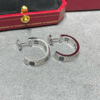 LOVE CERAMIC DIAMOND PAVED SILVER EARRINGS