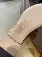 ballet flats gold black lambskin canvas