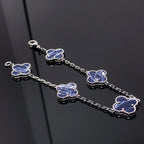 CLOVER 5 MOTIF PIETERSITE SILVER BRACELET