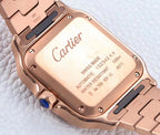 SANTOS LADY 35.1MM AUTOMATIC PINK GOLD DIAMOND BEZEL