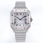 SANTOS LADY 35.1MM AUTOMATIC SILVER DIAMOND BEZEL