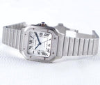 SANTOS LADY 35.1MM AUTOMATIC SILVER DIAMOND BEZEL